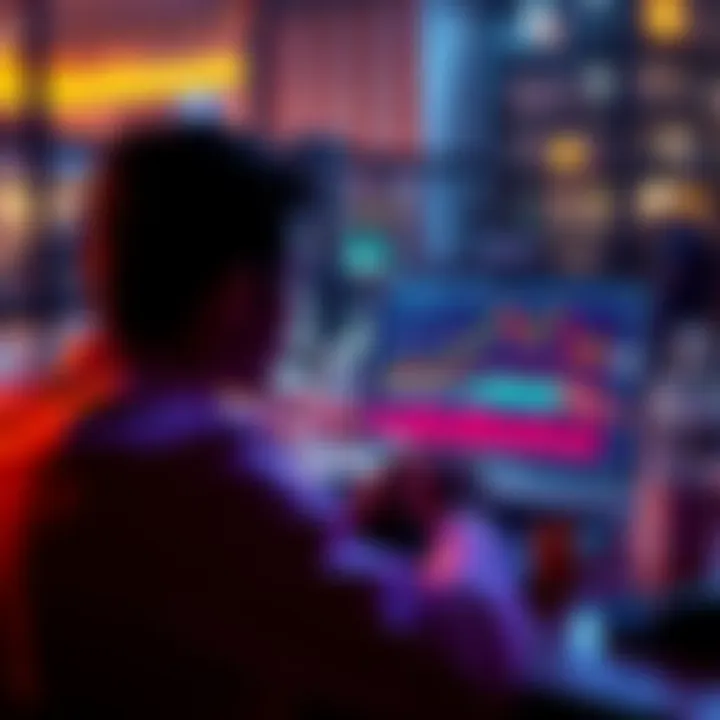 A person looking at a Bitcoin chart on a laptop, contemplating a $6,000 investment in cryptocurrency.