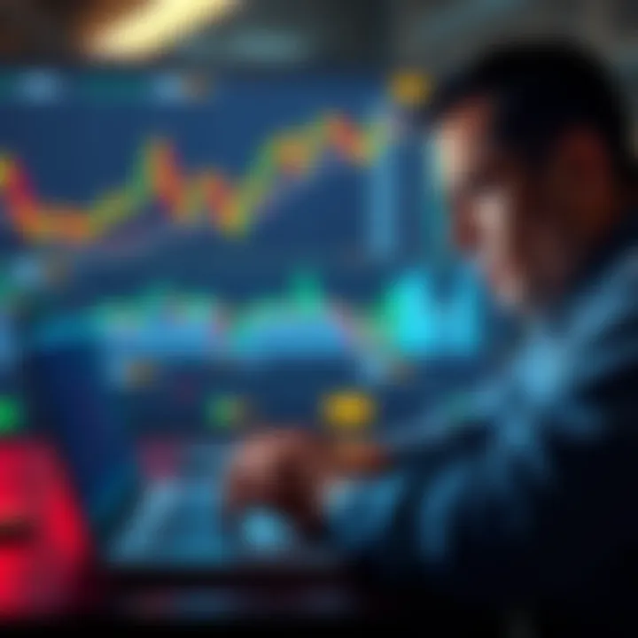 A person looking at Bitcoin charts on a laptop with a concerned expression, reflecting on financial decisions after a market crash.