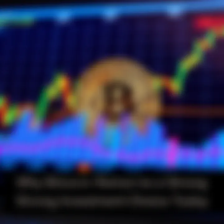 A golden Bitcoin symbol in front of a fluctuating market chart, representing stability and investment