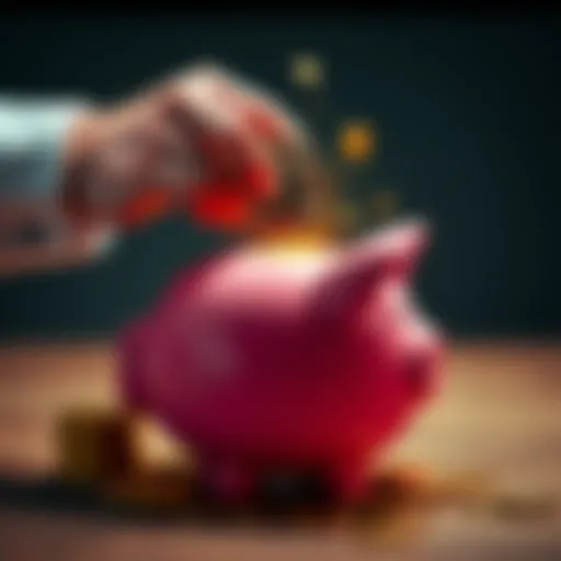 A person putting money into a Bitcoin piggy bank as a symbol of weekly investment