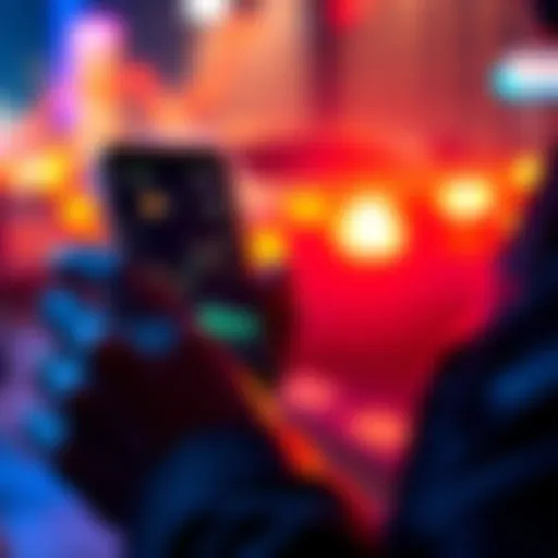 A person looking at a Bitcoin chart on a smartphone, pondering an investment decision.