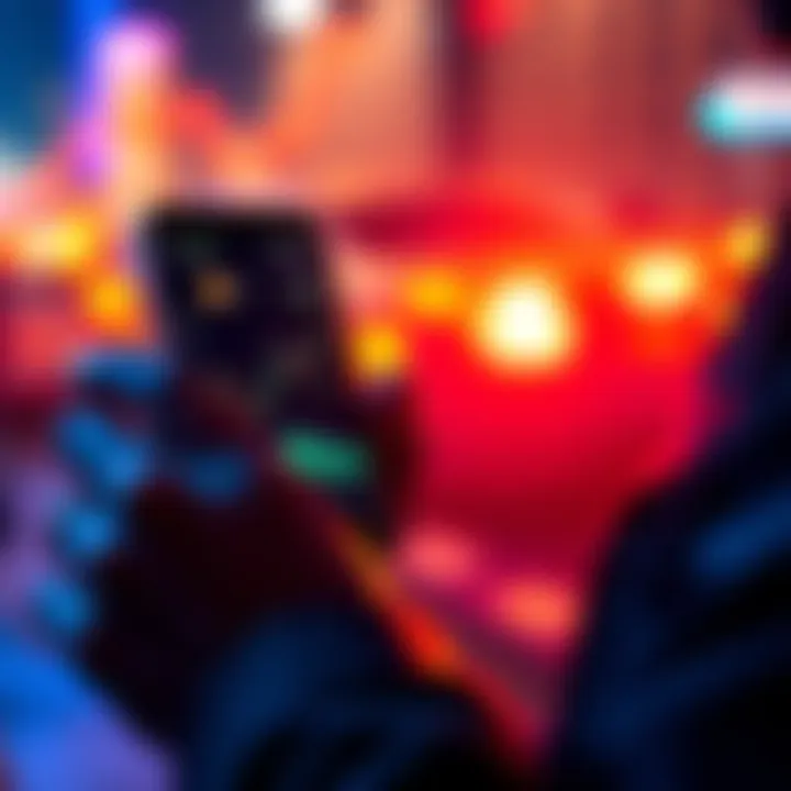 A person looking at a Bitcoin chart on a smartphone, pondering an investment decision.