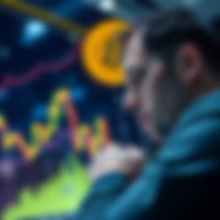 A person looking at a Bitcoin chart with concerns about market volatility and investment timing.