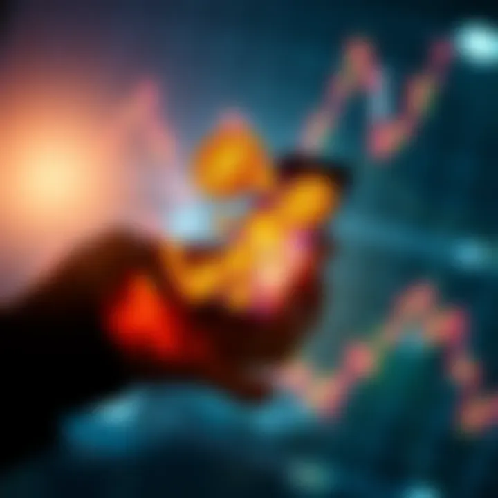 A person holding a smartphone displaying Bitcoin symbols, symbolizing investment and financial protection.