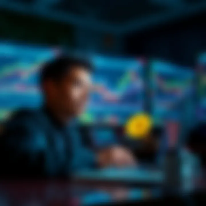 A person looking at Bitcoin charts on a laptop screen, considering investment options, with a thoughtful expression.