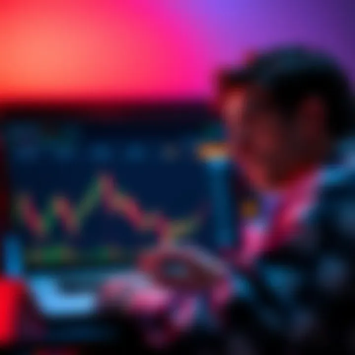 Person looking at Bitcoin charts on a laptop with a concerned expression, considering buying more Bitcoin after reaching high prices