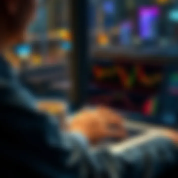 A person looking at a Bitcoin chart on a laptop while holding a coffee cup, reflecting on their financial decisions for 2025.