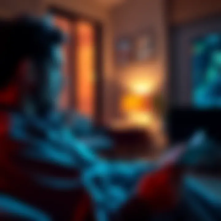 Bitcoin Investment Daily Person analyzing Bitcoin trends while budgeting for an apartment