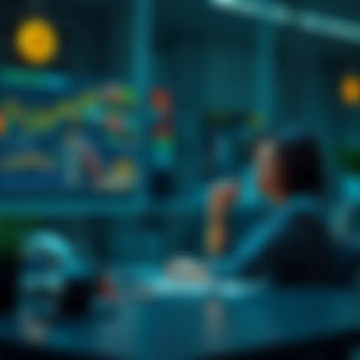 Bitcoin Investment Decision A person sitting at a desk with a laptop, analyzing Bitcoin charts and investment data, looking thoughtful about investing money.