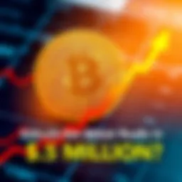 Bitcoin Investment Growth A graphic showing a Bitcoin coin rising on a chart, symbolizing growth from $30,000 to $5 million over time.