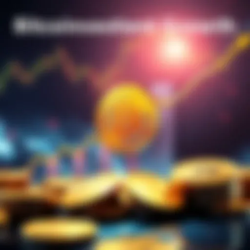 Illustration of Bitcoin coins showing growth, representing potential profits from $10 weekly investments since 2021, with a 2030 goal.