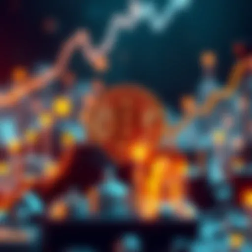 Bitcoin Investment Growth A graphic showing Bitcoin rising in value with symbols of stability and acceptance around it.