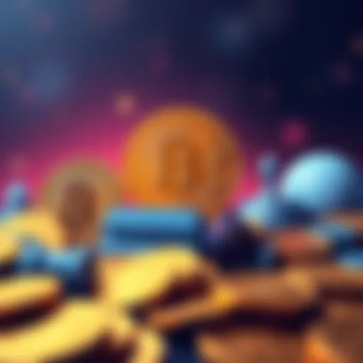 An illustration showing Bitcoin symbols with logos of major institutions like the US and China, representing their investment in Bitcoin.