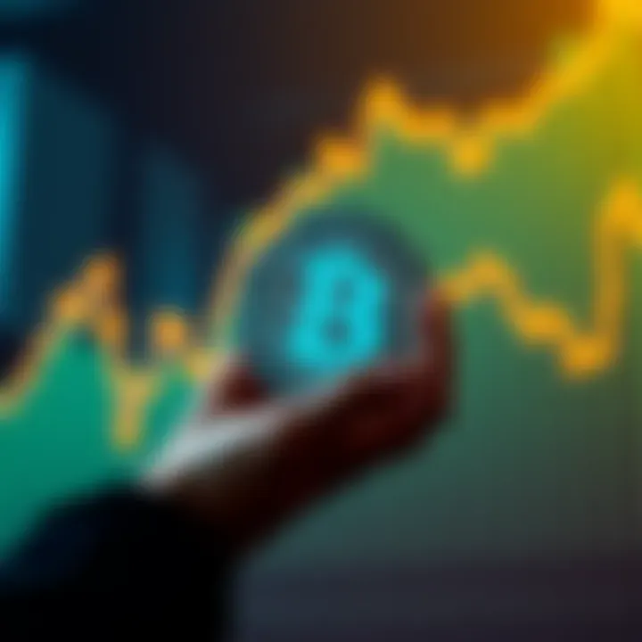 Bitcoin investment for retirement A person holding a Bitcoin symbol with a growing graph in the background.