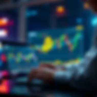 A person analyzing Bitcoin graphs on a laptop while considering investment options