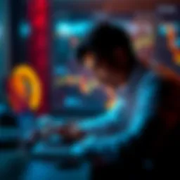 Bitcoin Investment Strategy A person contemplating over a laptop with Bitcoin graphs and charts on the screen, symbolizing investment patience.