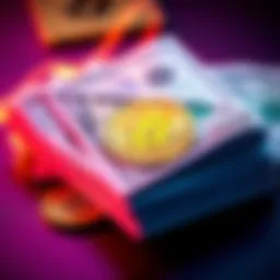 A graphic showing $100 bills next to a Bitcoin symbol, symbolizing weekly investment strategy in cryptocurrency.