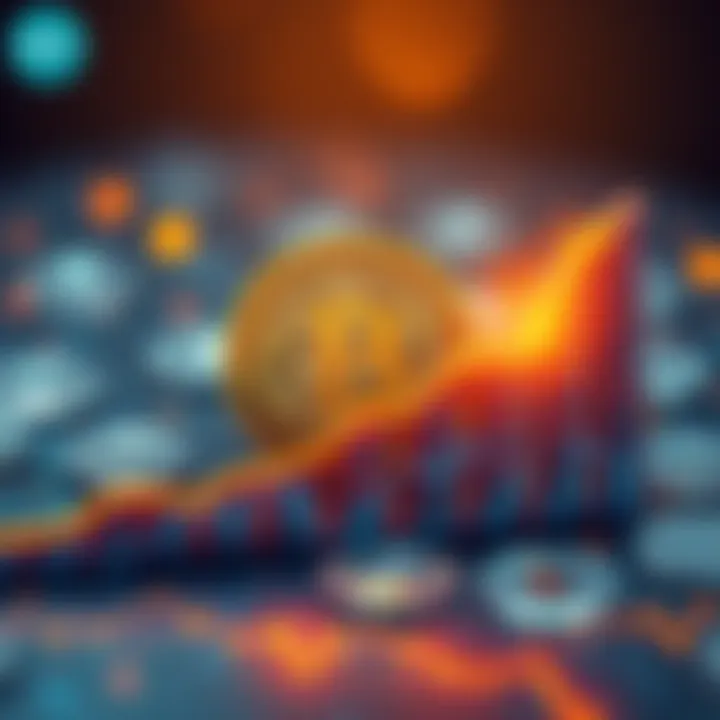 A graphic showing a Bitcoin symbol next to a rising graph, illustrating the growth of an initial investment over time.