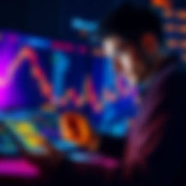 A person analyzing Bitcoin charts and looking at a smartphone with financial data
