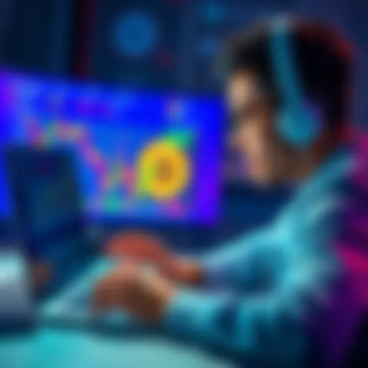 A person looking at Bitcoin charts on a laptop, contemplating whether to sell or hold their investment.
