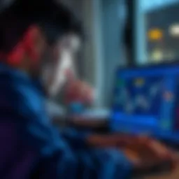 A person looking thoughtfully at a laptop with Bitcoin charts, showing the emotional impact of selling their Bitcoin holdings for a home purchase.