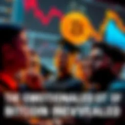 Bitcoin Investors Facing Reality A group of Bitcoin investors looking concerned as they discuss the challenges of cryptocurrency, with graphs indicating a decline in value in the background.