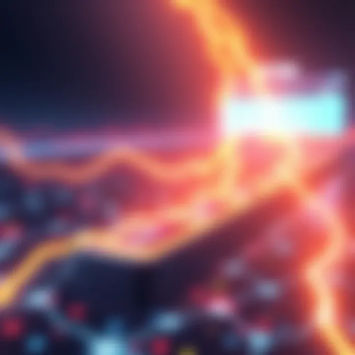 Illustration of Bitcoin Lightning Network showing fast transactions and digital payments
