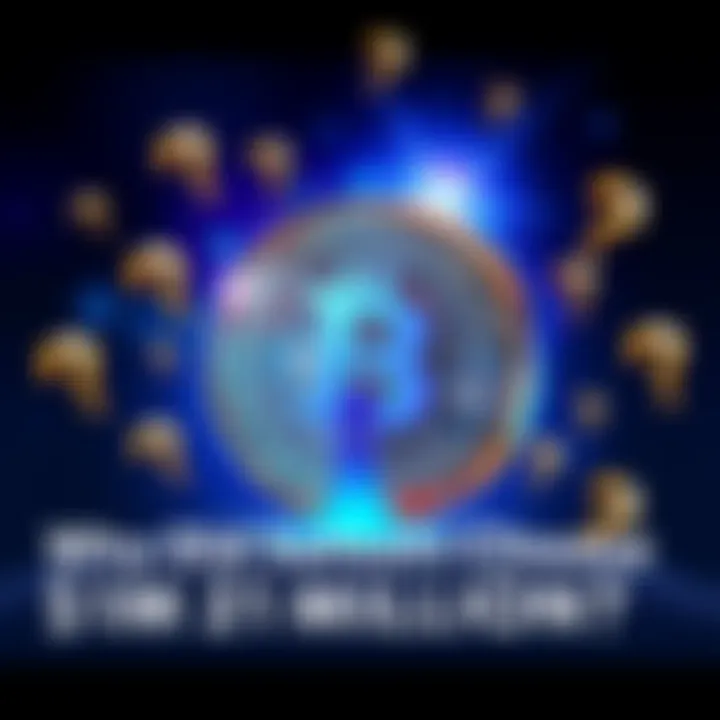 Illustration of a digital coin with a cap symbolizing the 21 million Bitcoin limit, surrounded by question marks to represent curiosity about Satoshi's choice.