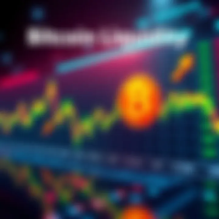 A chart displaying the fluctuating liquidity in the Bitcoin market, with arrows indicating different trading practices and their impact on liquidity.