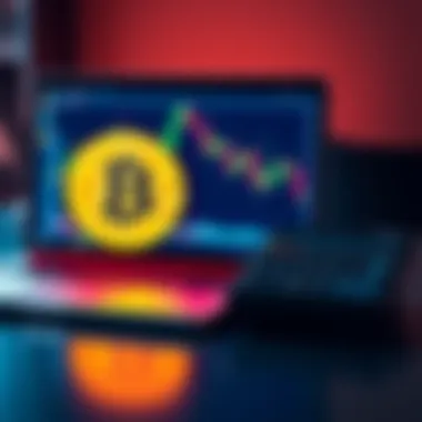 Visual representation of Bitcoin loans with a laptop displaying a Bitcoin symbol and a calculator next to it, symbolizing financial calculations and cryptocurrency lending.