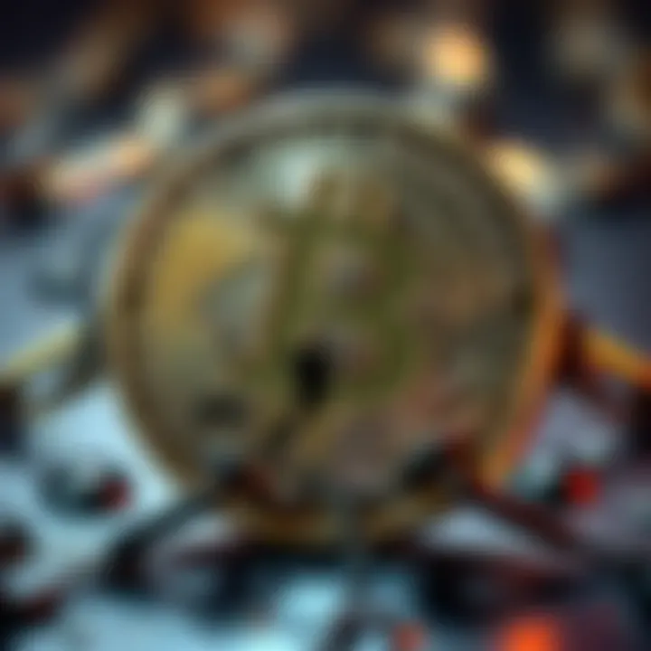 A Bitcoin symbol with a broken chain, representing lost Bitcoin and its impact on market price.