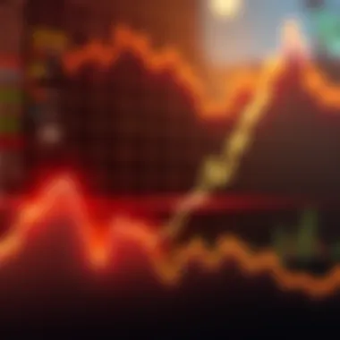 A downward trend line representing Bitcoin's market value with a fading chart background