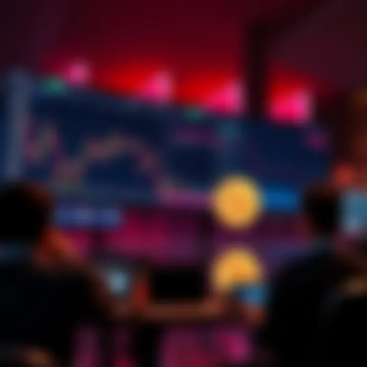 Bitcoin Market Panic A graph showing a sharp decline in Bitcoin prices with anxious traders watching the screen, signaling a sell-off in the crypto market.