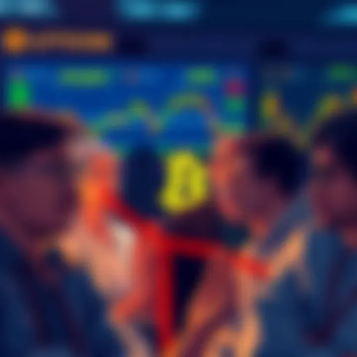 People reacting to Bitcoin news in a crypto forum, showing mixed emotions of regret and relief, with charts indicating a decline in value.
