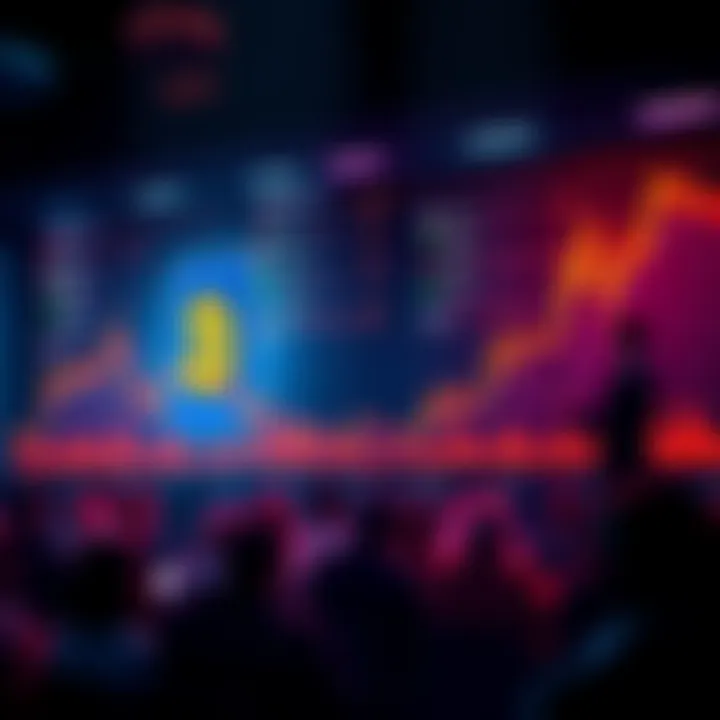 A graph showing Bitcoin price fluctuations with community discussions in the background