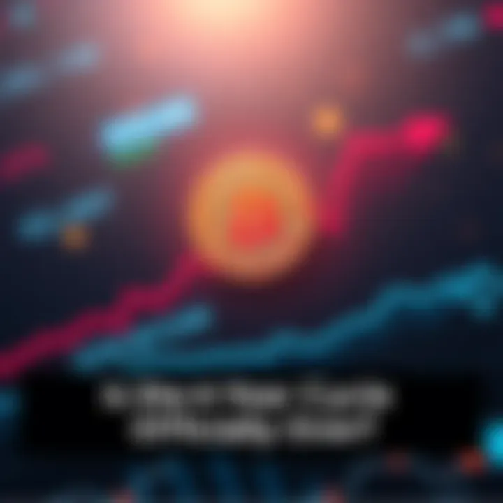 A graphic showing Bitcoin price changes over time with upward and downward trends, emphasizing the four-year cycle discussion.