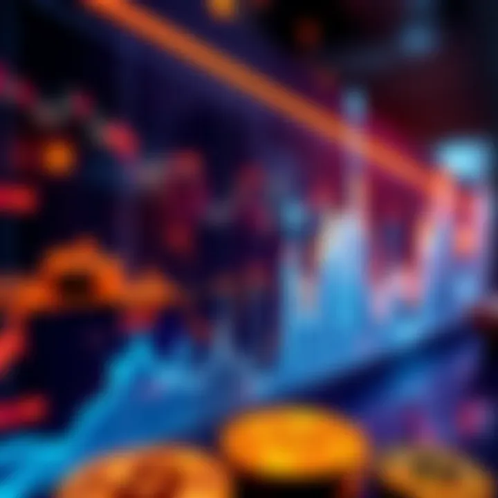 A graph showing Bitcoin price fluctuations with arrows indicating changes in market sentiment and macro factors.