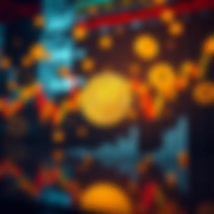 A visual representation of fluctuating Bitcoin prices with graphs and digital currency symbols in the background, highlighting institutional investment and retail hesitation in the crypto market.