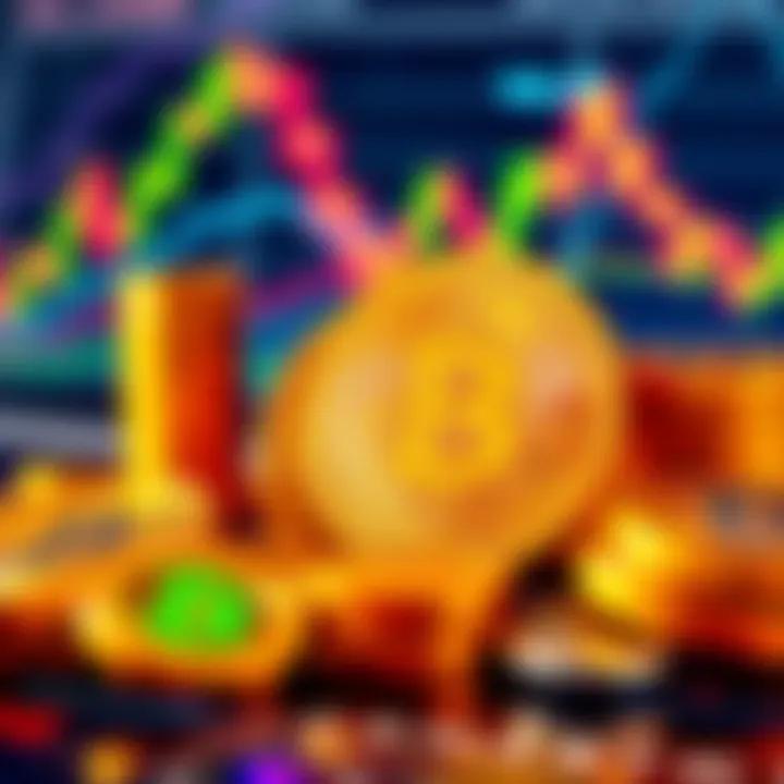 Bitcoin Math Basics A visual representation of Bitcoin calculations with charts and coins, illustrating how simple math governs Bitcoin transactions.