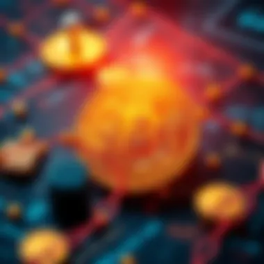 A visual representation showing the link between Bitcoin, mathematical equations, and cryptography, illustrating how math secures transactions