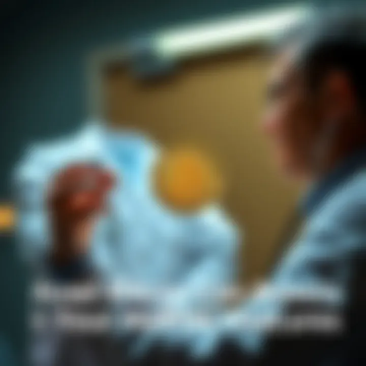 Bitcoin and Mental Health Connection An ER doctor holding a Bitcoin symbol while discussing mental health with a patient