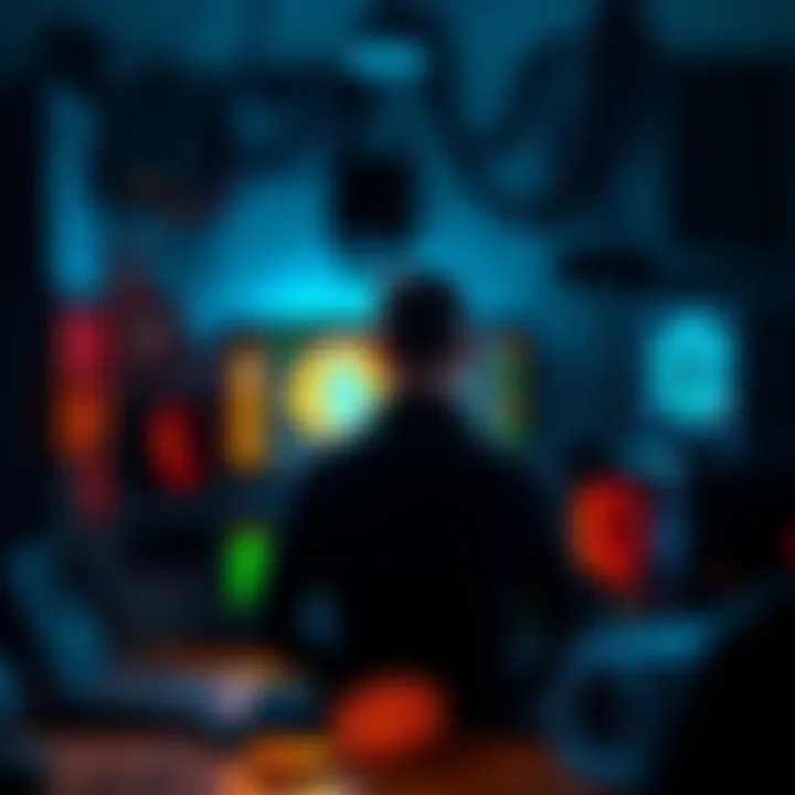 Bitcoin Miner with Gaming PC A person sits in front of an $800 gaming PC, mining Bitcoin in 2011, surrounded by computer equipment and cables.