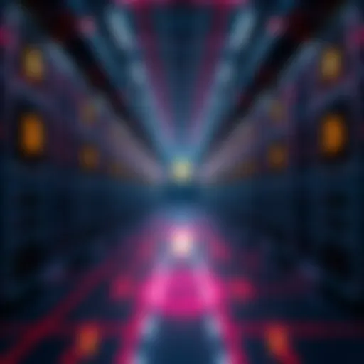 A large Bitcoin miner facility with empty storage units symbolizing loss, and Bitcoin logos fading away in the background.