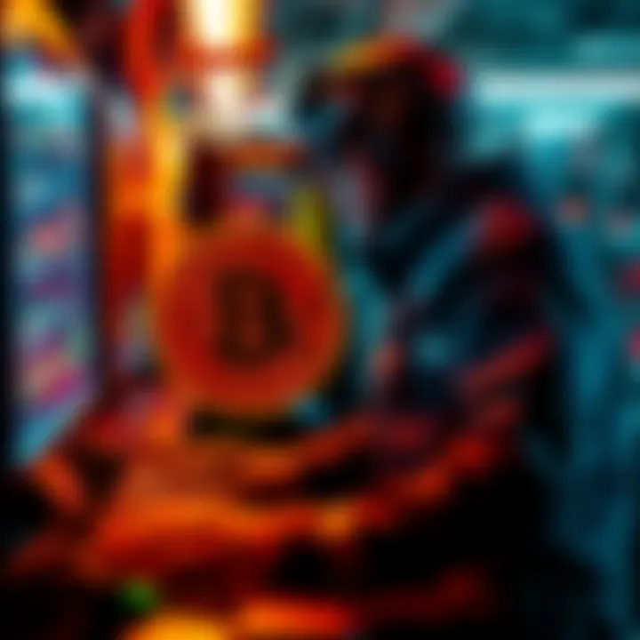 A bitcoin miner operating a computer to verify transactions on the blockchain