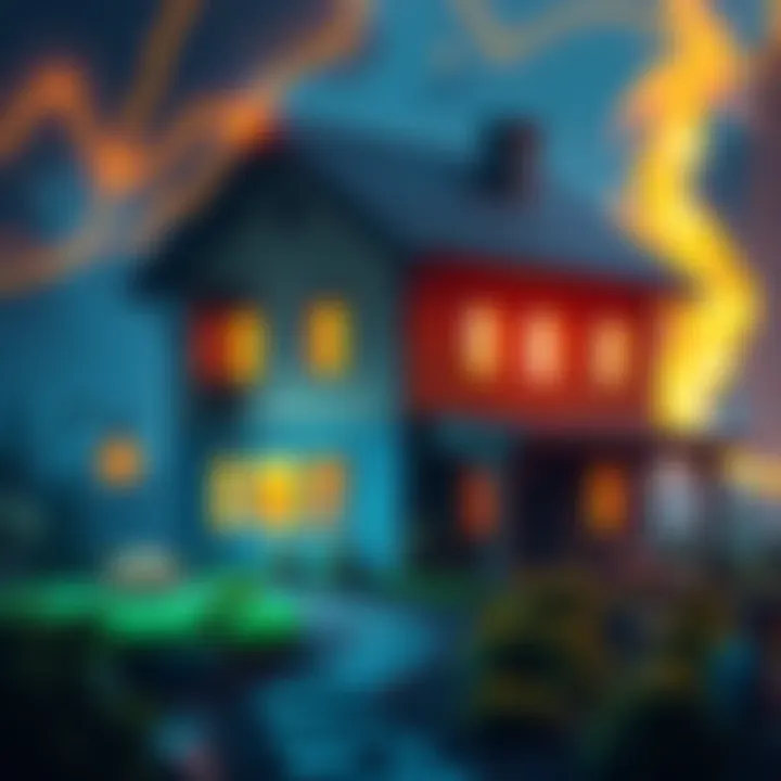 Bitcoin Mining and Energy Consumption A house powered by energy from Bitcoin mining, illustrating the high energy demand of cryptocurrency mining