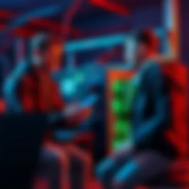 Two friends discussing costs and sharing a Bitcoin mining rig
