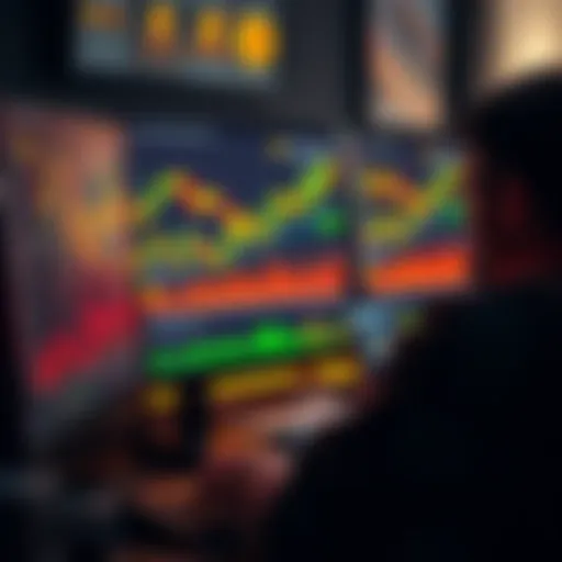 A person analyzing bitcoin mining hashrate rental options on a computer screen with charts and graphs showing profits, representing the benefits of renting hashrate.