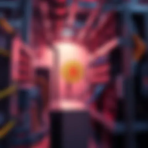 Bitcoin mining powering HVAC system A modern HVAC unit with Bitcoin mining rigs connected, displaying how cryptocurrency mining can heat and cool spaces sustainably.