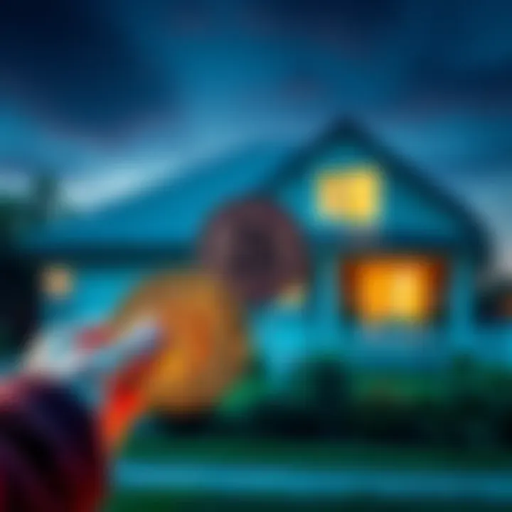 A person holding a Bitcoin token in front of a house symbolizing the first mortgage backed by Bitcoin in Australia