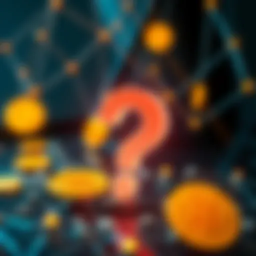 A visual representation showing Bitcoin nodes with a question mark, highlighting the lack of incentives for operators, symbolizing risk to the network.